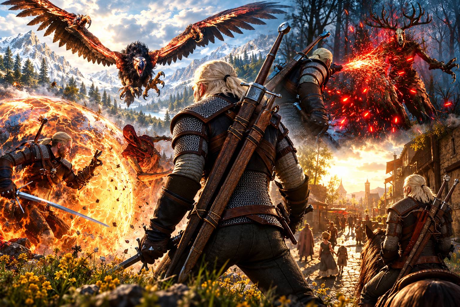 Với việc tích hợp công nghệ Ray Tracing hiện đại, thế giới trong The Witcher 3 Remastered trở nên sống động, chân thực hơn bao giờ hết nhờ hiệu ứng ánh sáng và đổ bóng xuất sắc